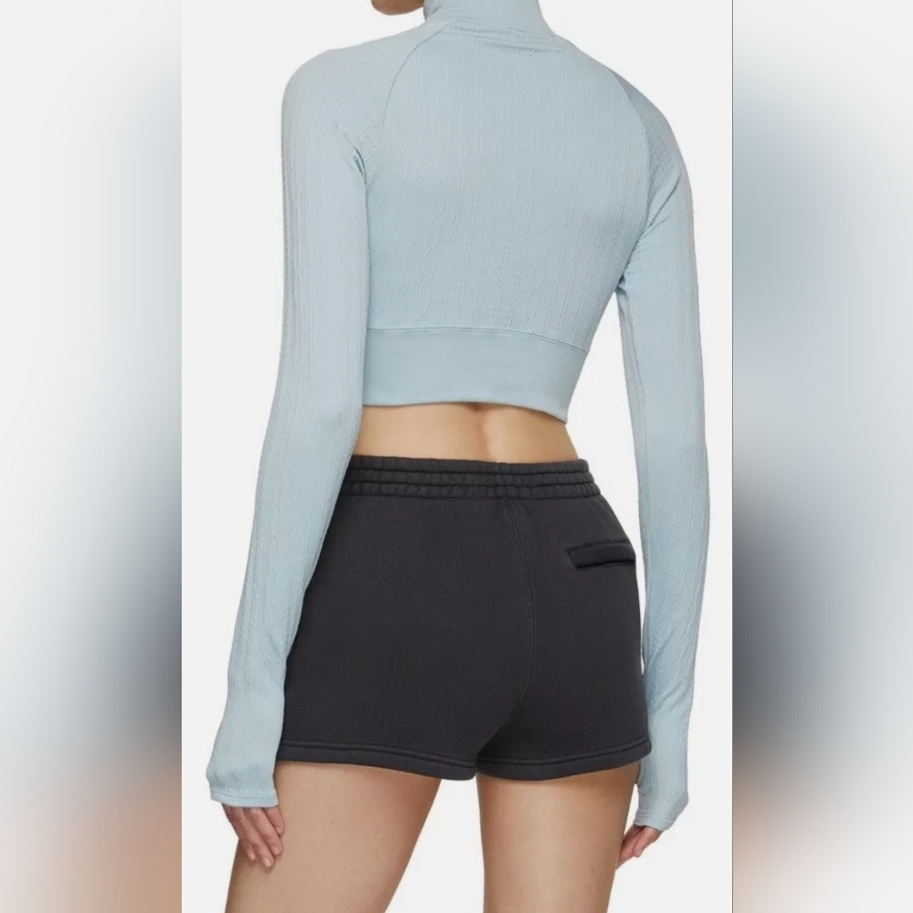 Alo Seamless Cable Knit Long Sleeve-Chalk Blue